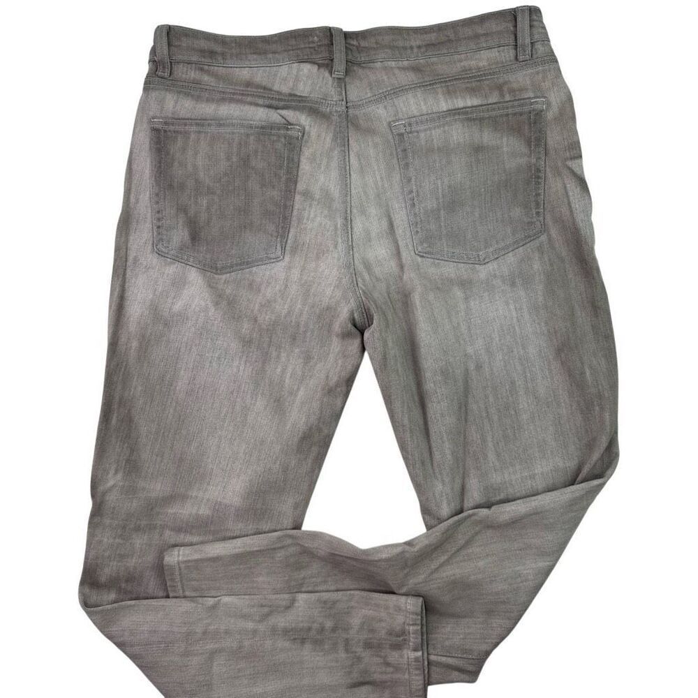 Eileen Fisher Organic Cotton Jeans Size 8 Stretch Straight Leg Washed Light Gray - Picture 3 of 11